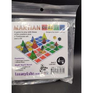 Looney Labs Martian Beverage Coasters Game Boards Red Blue Yellow Green